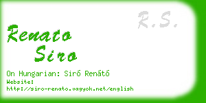 renato siro business card